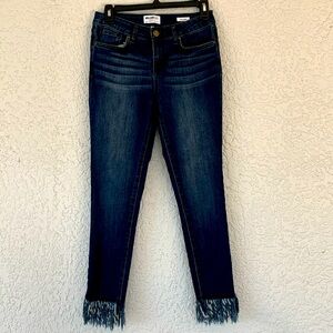 WILLIAM RAST ANKLE SKINNY JEANS WITH FRINGE ON THE BOTTOM-size 27